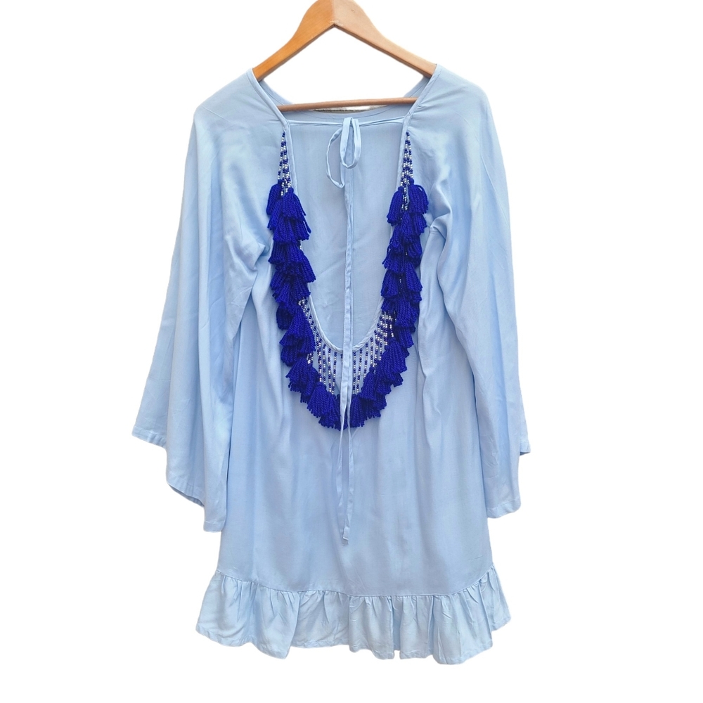 Sundress | Indiana Beaded Tassel Cover Up Dress Size Medium / Large